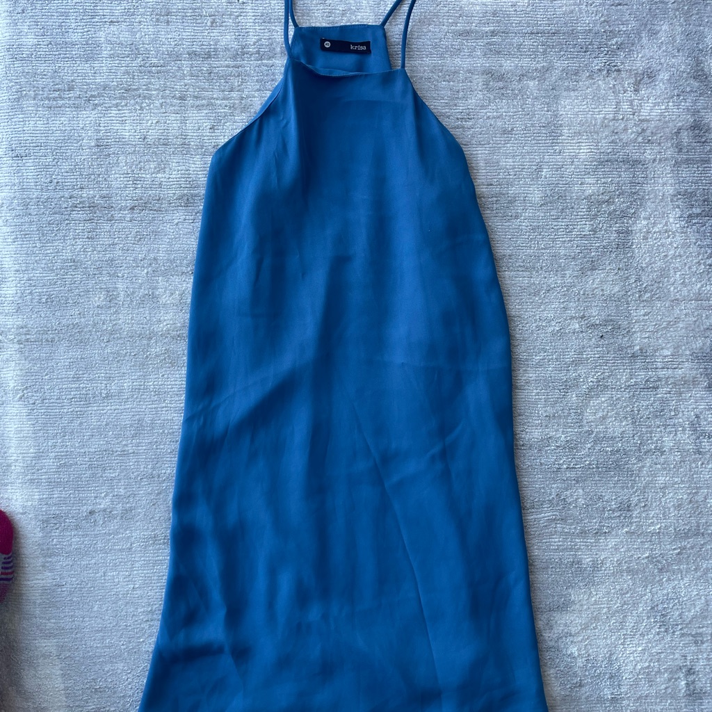 High Neck Revolve Blue Mini Dress